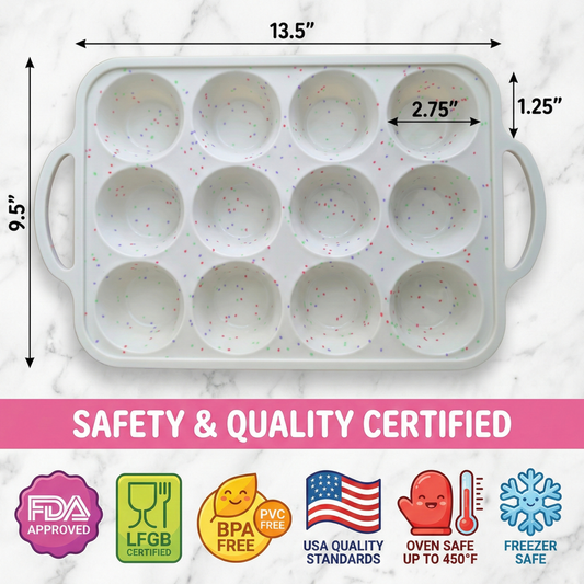 1-Pack Regular Muffin Pan (12-Cup) - Cream
