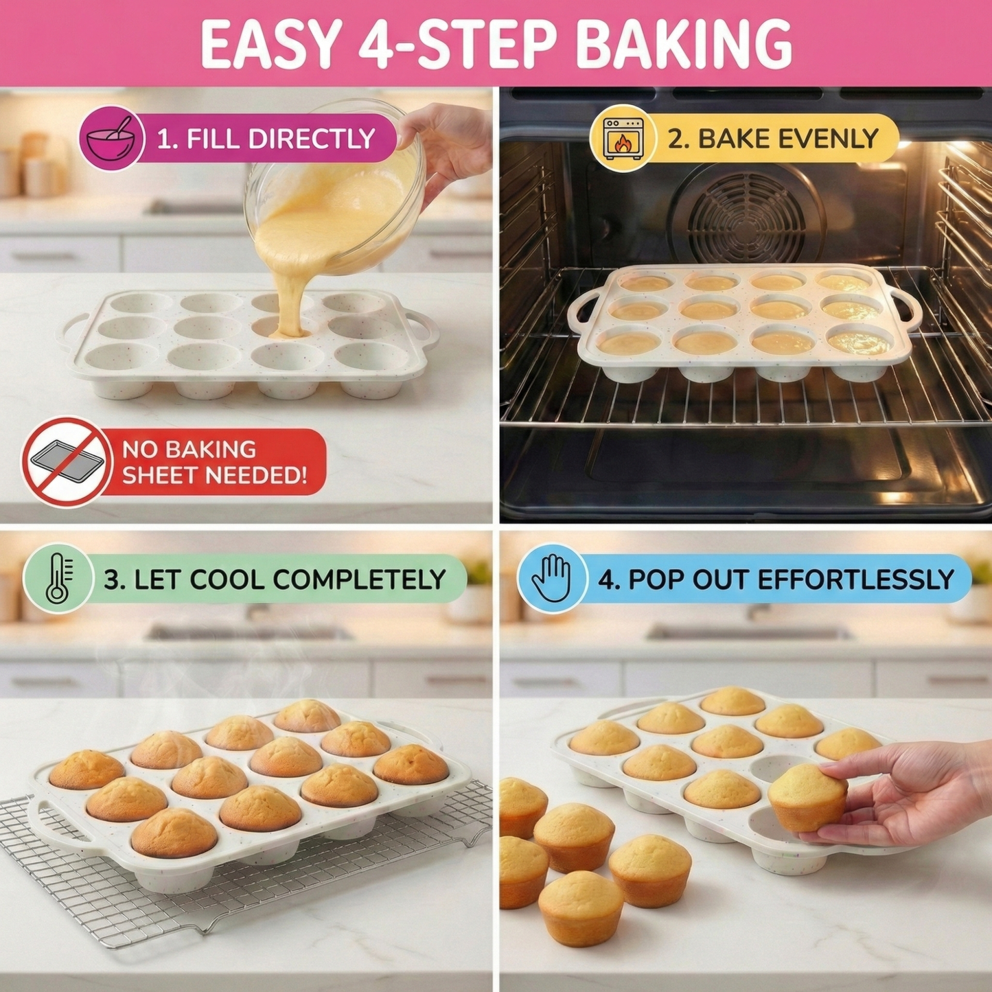 2-Pack Regular Muffin Pan (12-Cup) - Cream