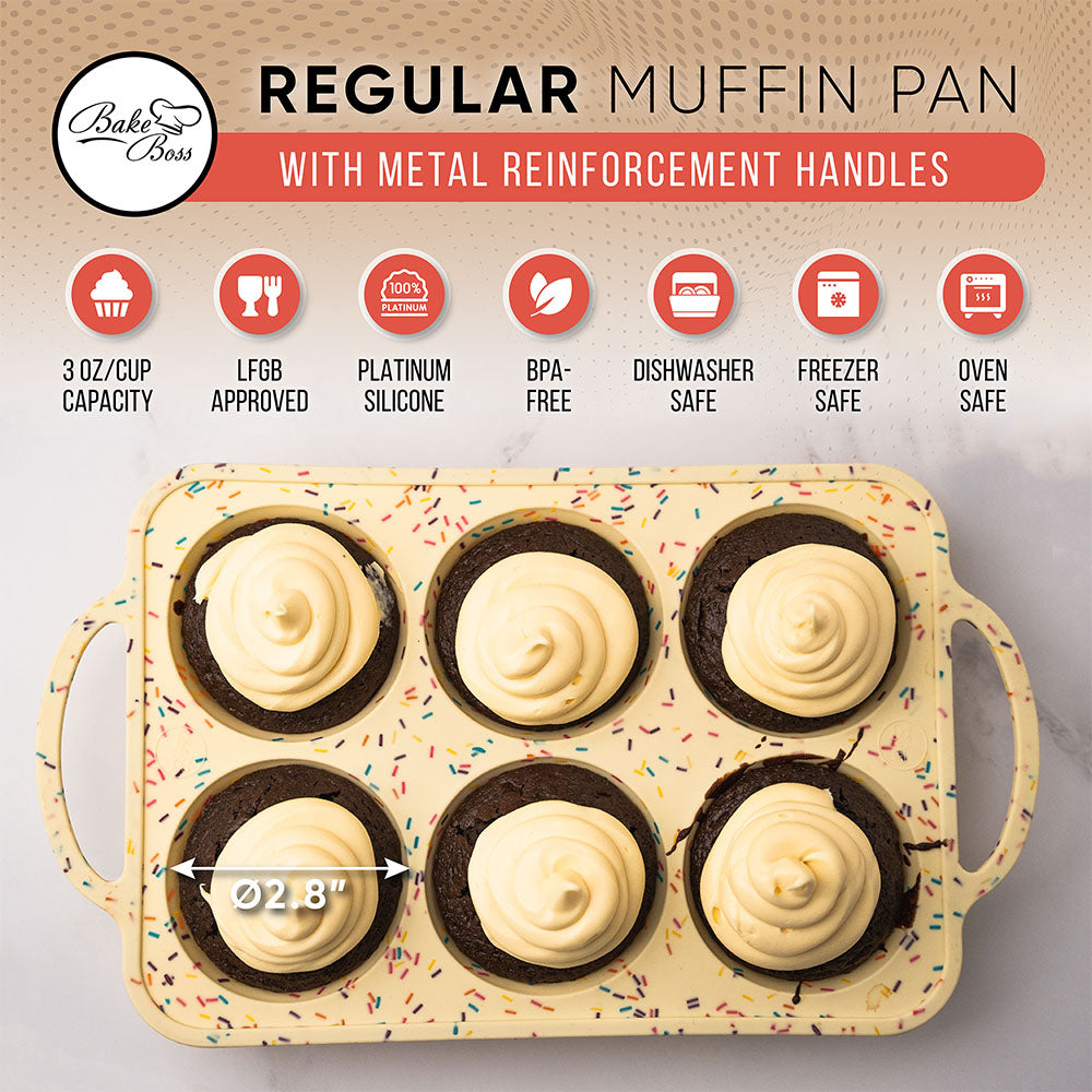 Standard Muffin Pan 6 Cups - Confetti 2 Pack, cupcake holder, cupcakes holder, cupcake holders, cup cake holders, cup cake holder, cupcake cupcake holder, cupcake liners, cupcakes holders, cupcake liner, cupcake cupcake liners, liners cupcakes