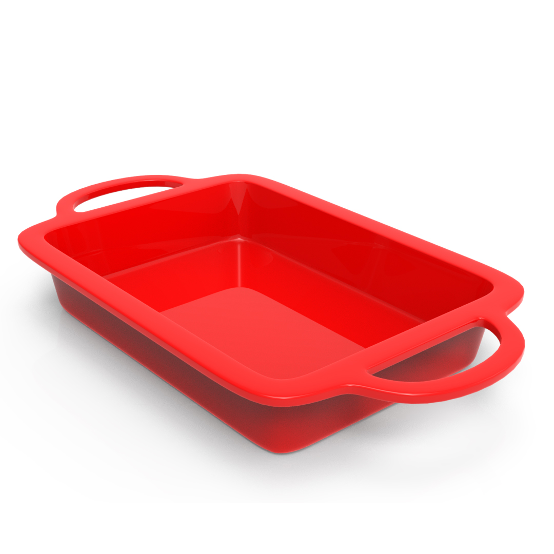 Silicone Square Brownie Cake Baking Pan With Metal Reinforced Handle