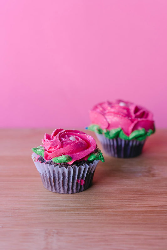 Pastel frosted cupcakes for spring and Easter occasions