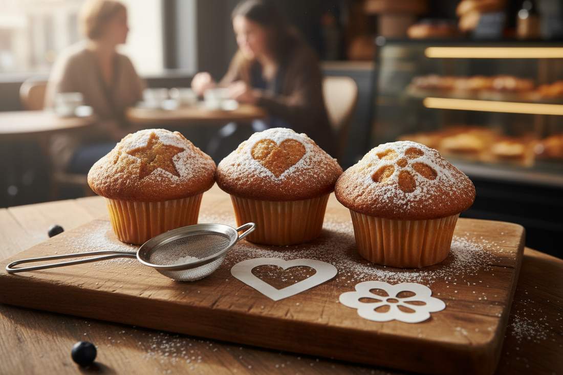 Powdered Sugar Stencil Art: Create Patterns on Muffin Tops