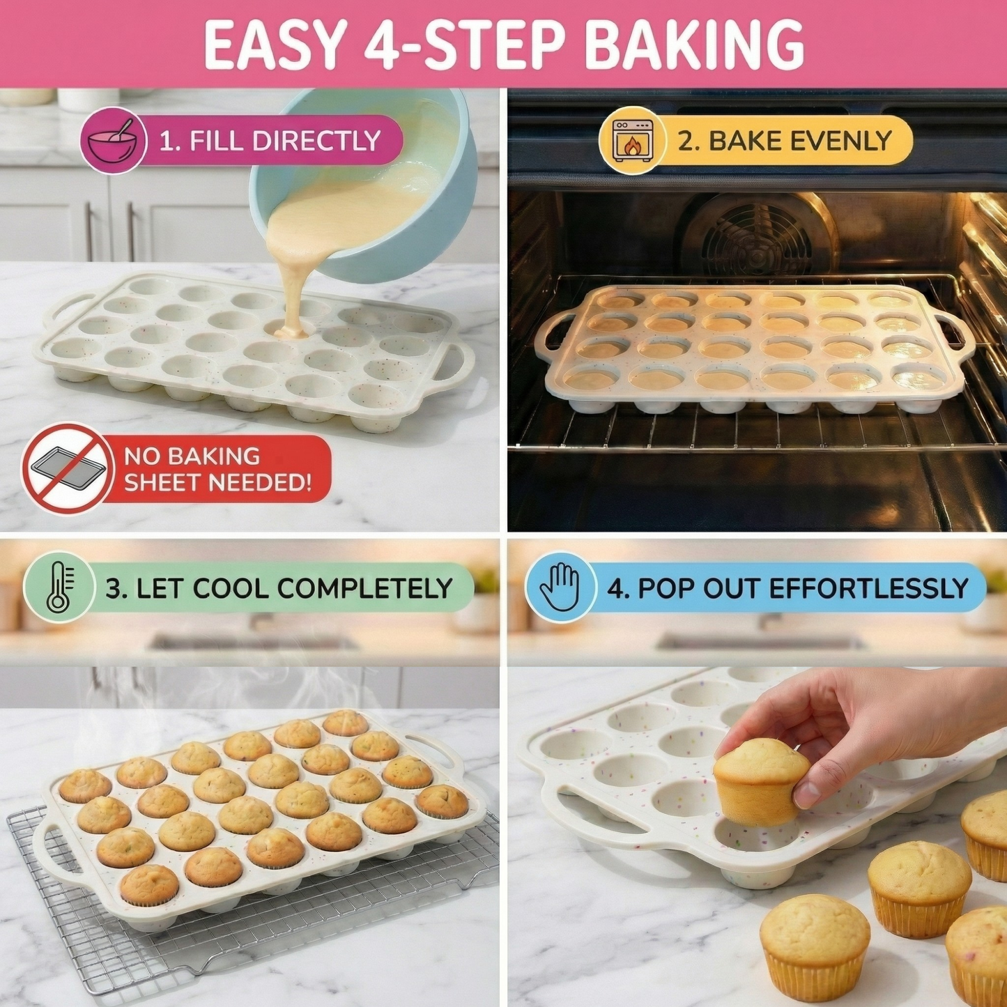 2-Pack Mini Muffin Pan (24-Cup) - Cream