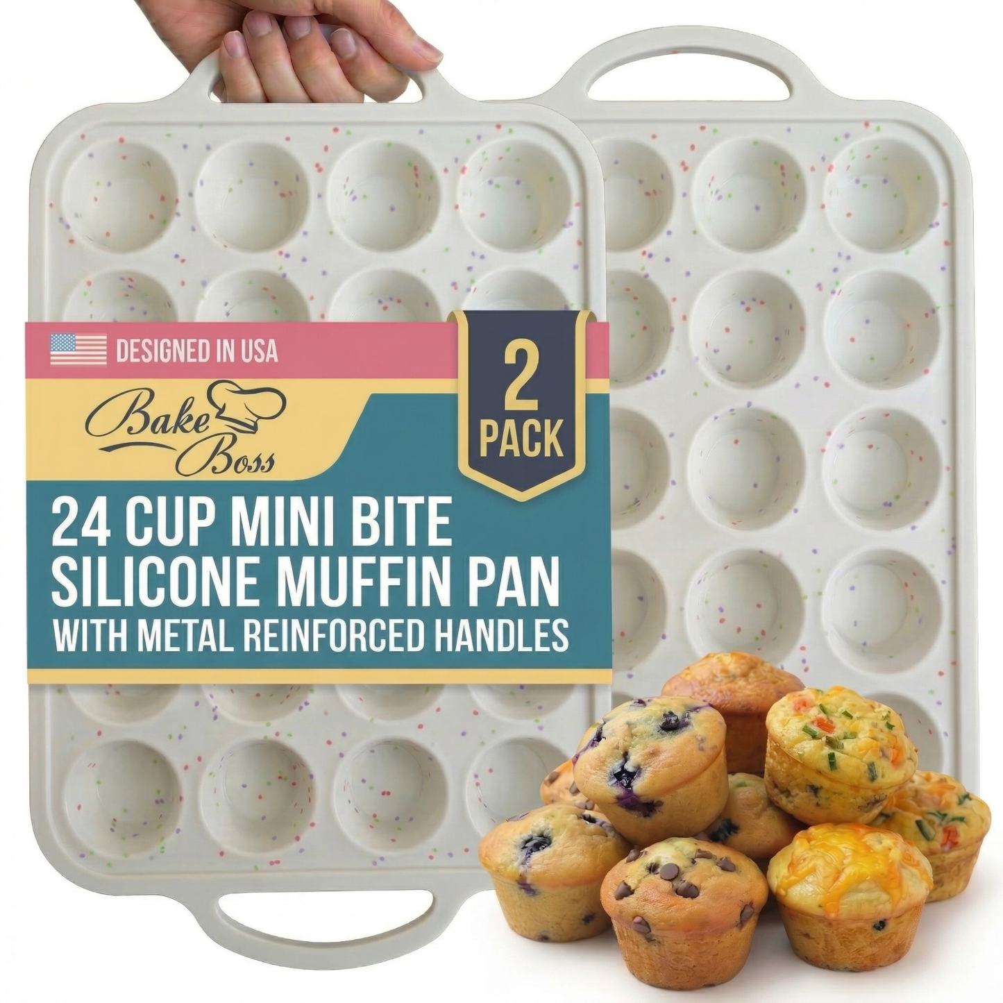 2-Pack Mini Muffin Pan (24-Cup) - Cream