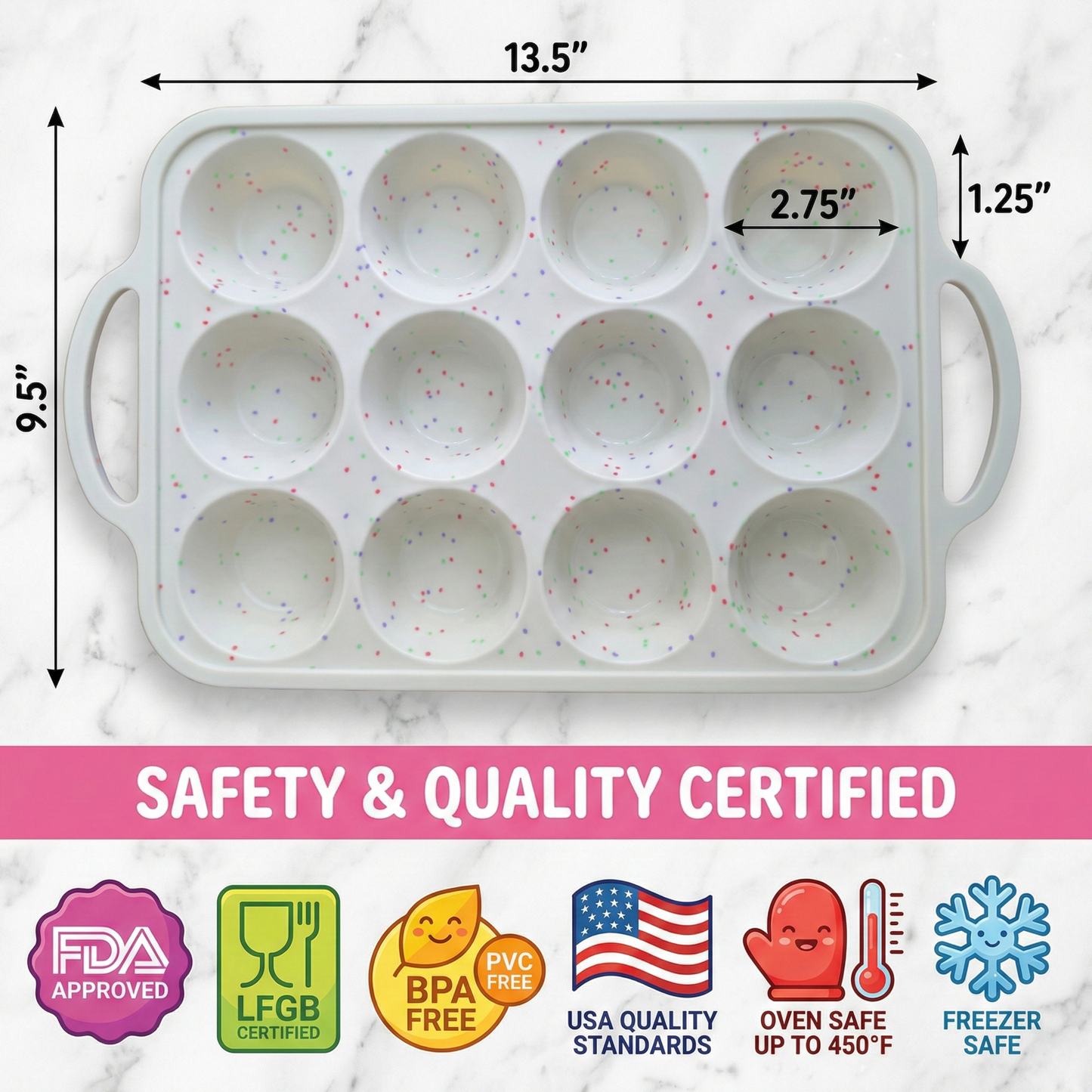 1-Pack Regular Muffin Pan (12-Cup) - Cream