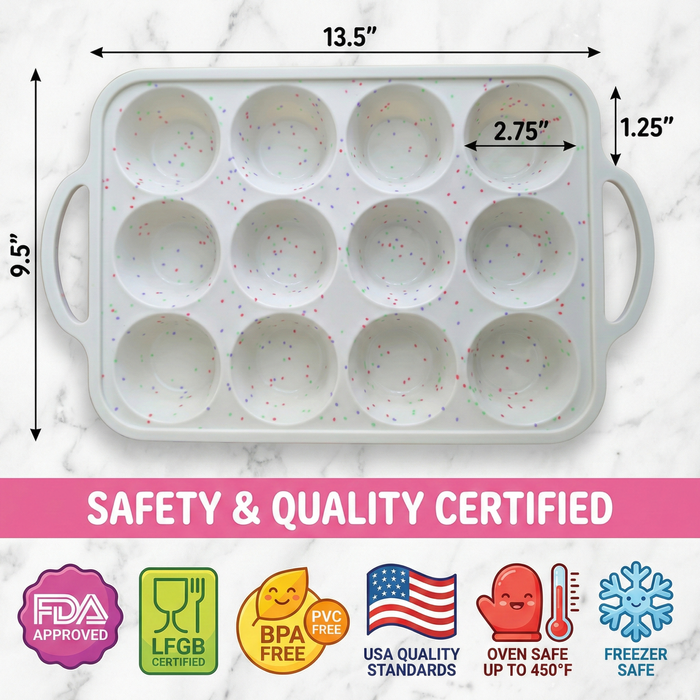 2-Pack Regular Muffin Pan (12-Cup) - Cream