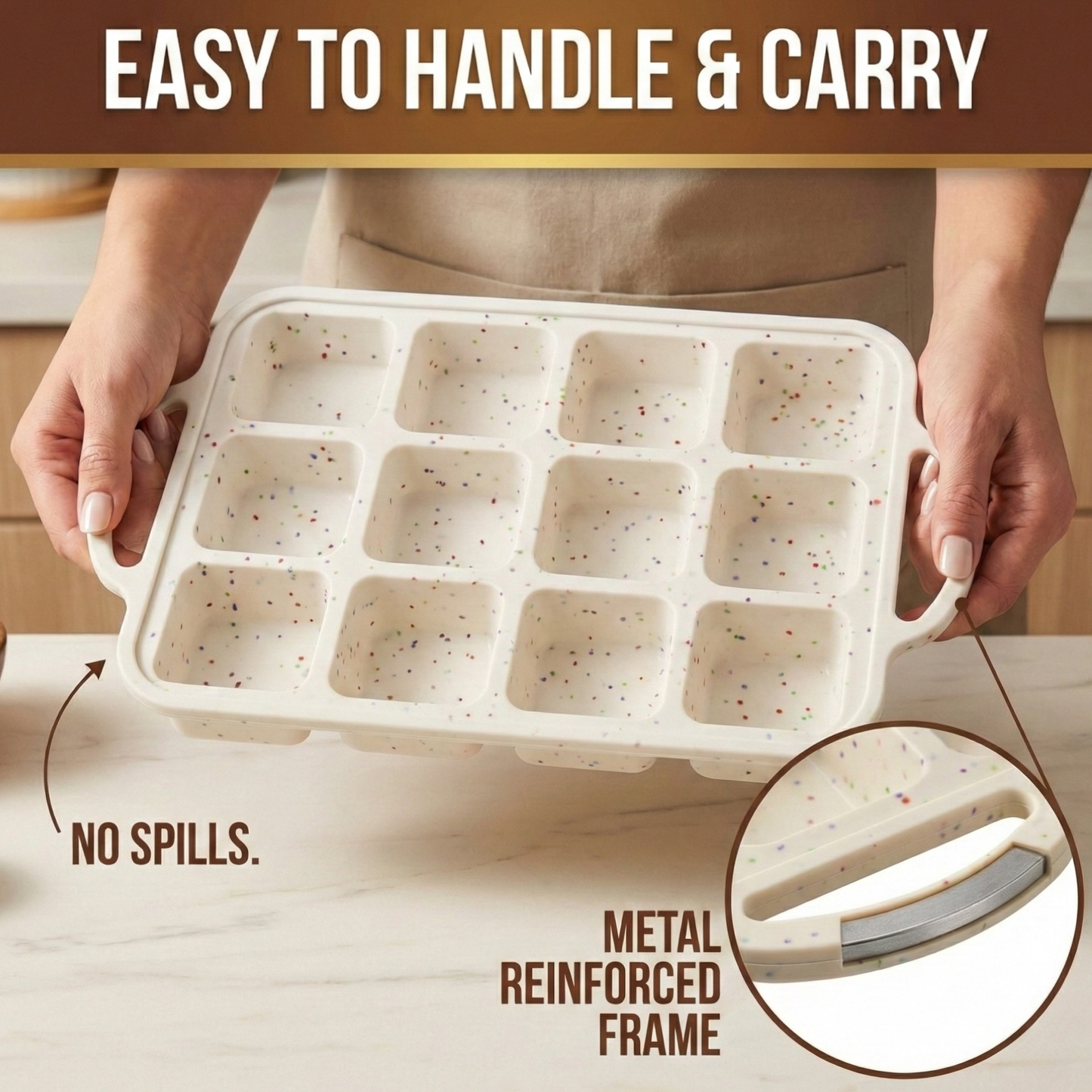 2-Pack Brownie Pans with Dividers - Cream