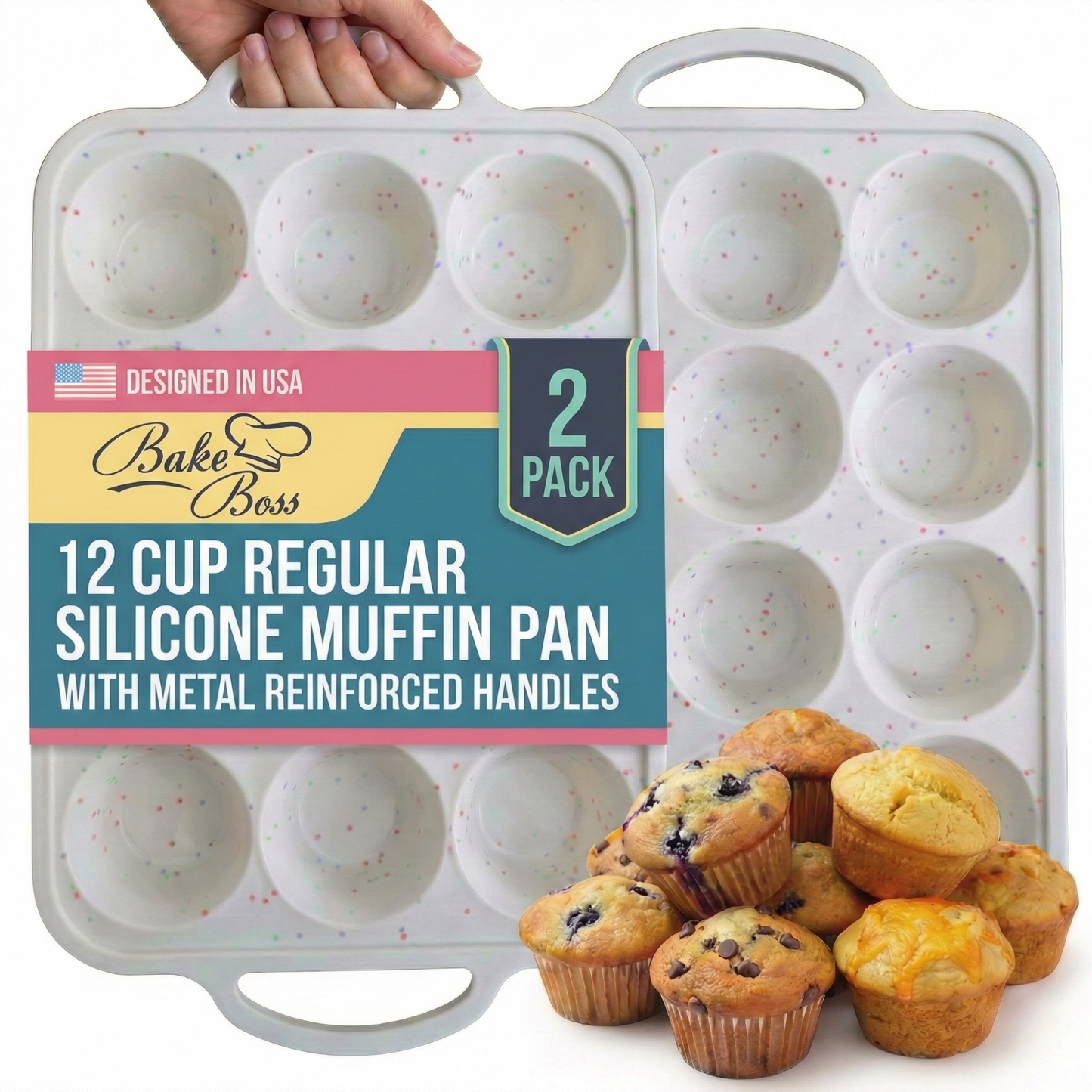 2-Pack Regular Muffin Pan (12-Cup) - Cream