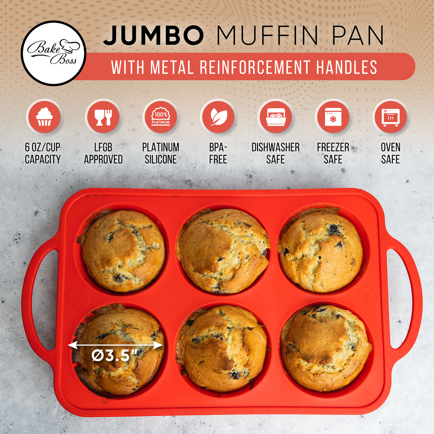 Extra Large Muffin Pan - Jumbo Texas Size Muffin Tin – Bake Boss