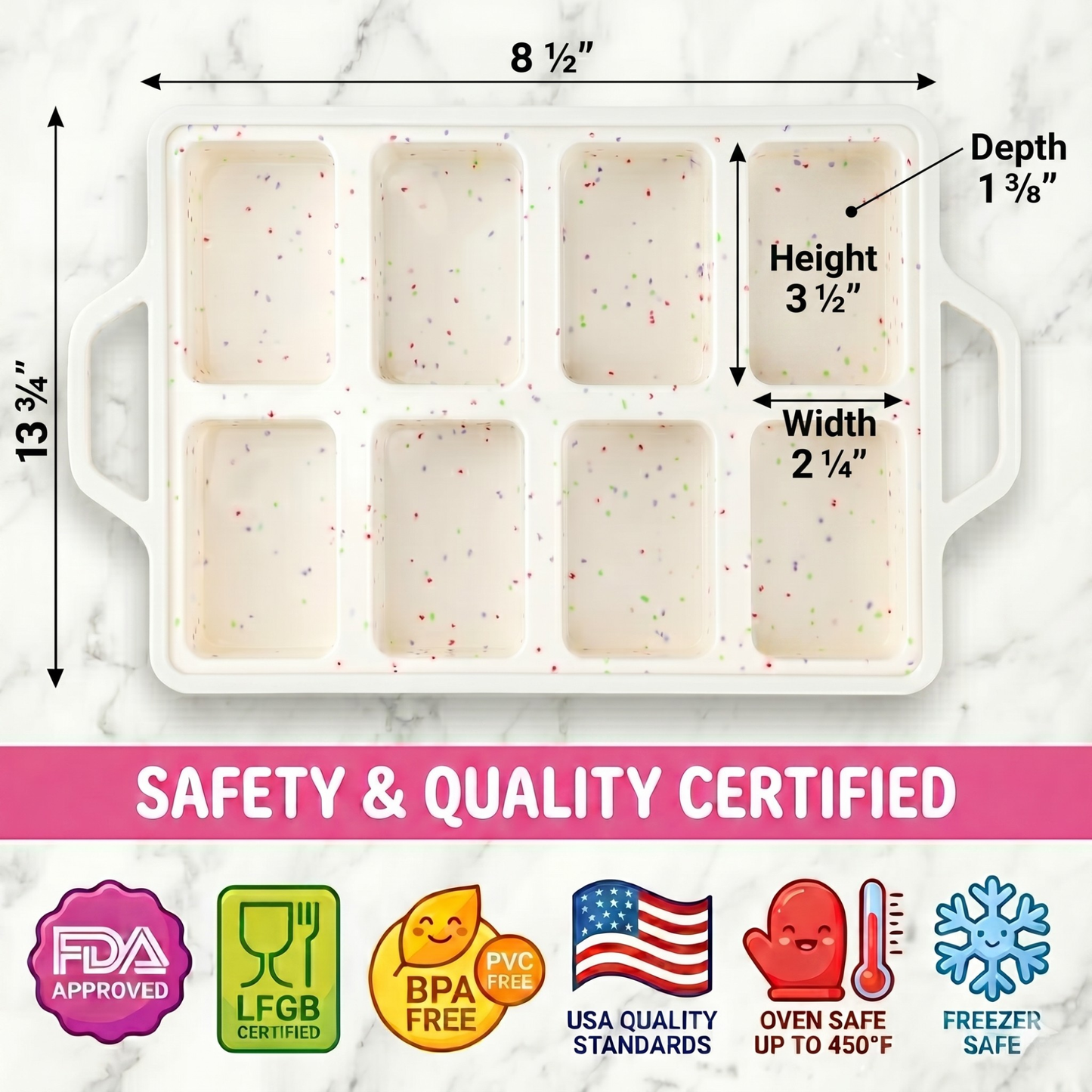 2-Pack Mini Loaf Pan (8-Cavity) - Cream