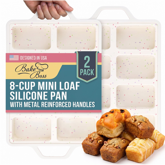 2-Pack Mini Loaf Pan (8-Cavity) - Cream