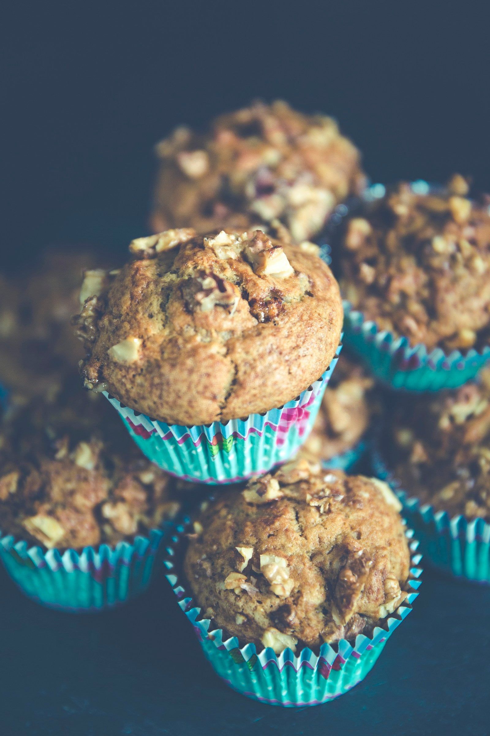 Colorful festive muffin stack