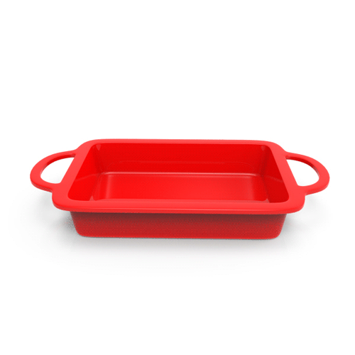Silicone Square Brownie Cake Baking Pan With Metal Reinforced Handle