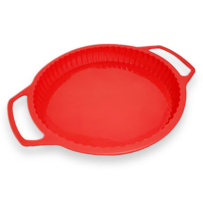 Silicone Pie Tart Quiche Baking Pan With Metal Reinforced Handle